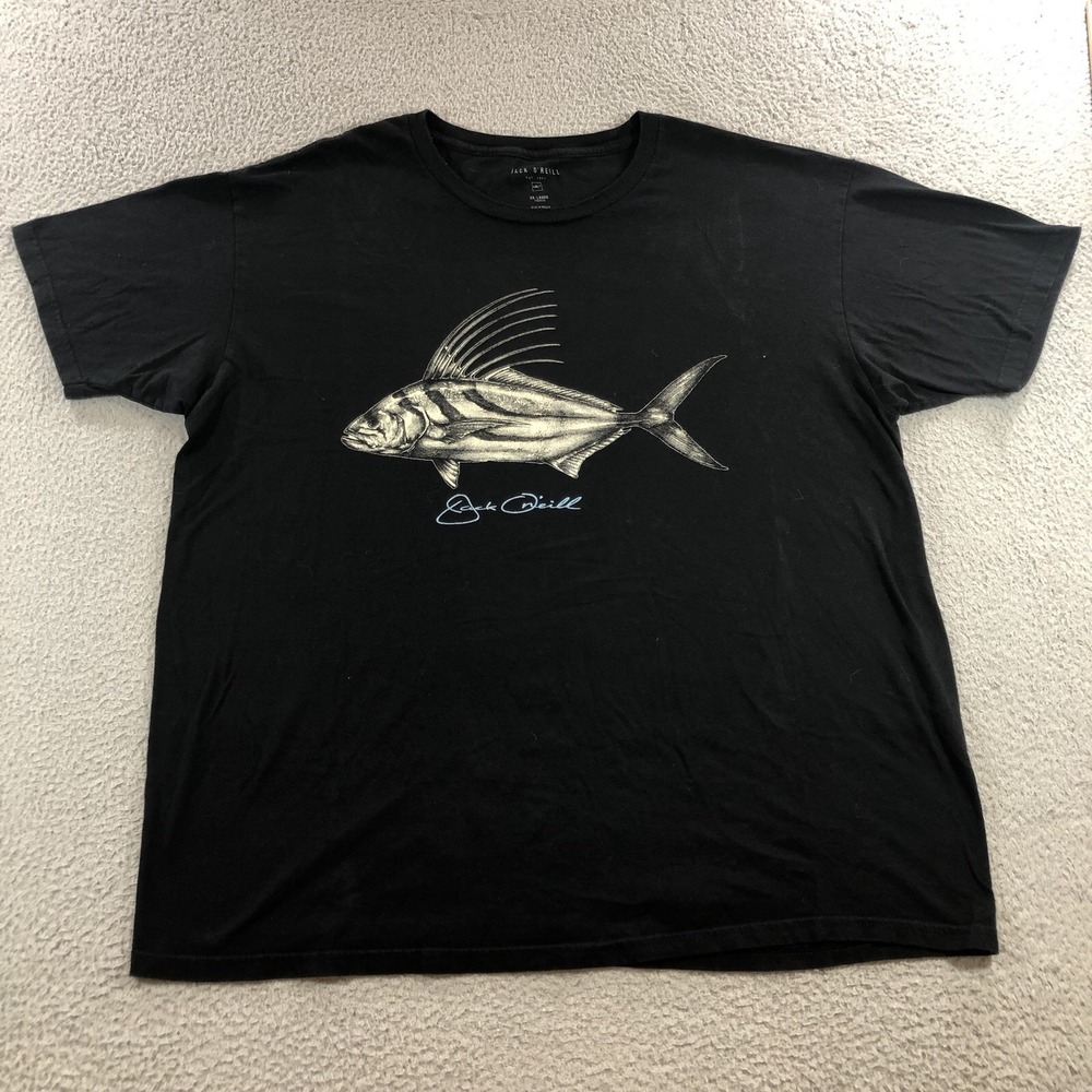 jack oneill T shirt Men's XXL Black Roster Fish